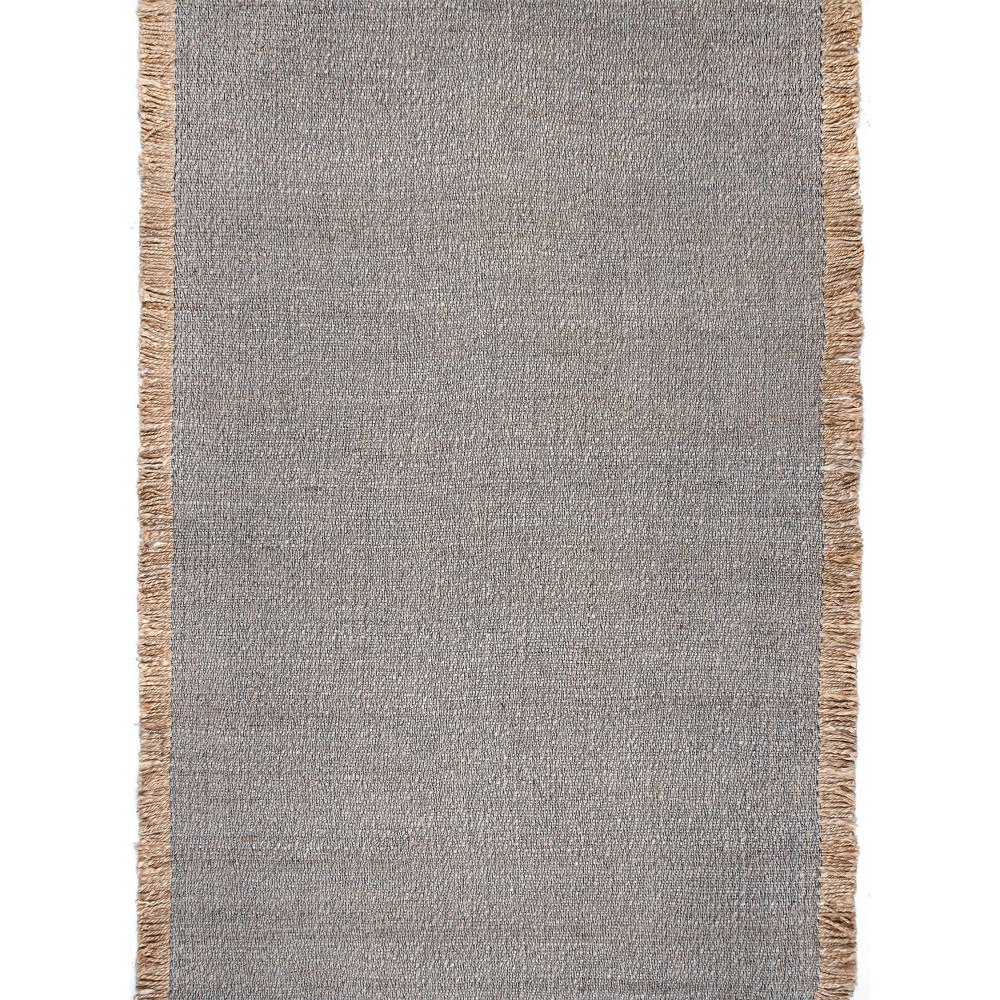 8'x10' Flatweave Natural Fiber Fenella Area Rug Dark Gray - nuLOOM