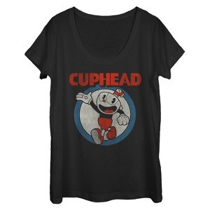 Women's Cuphead Vintage Circle Scoop Neck - 1 of 3