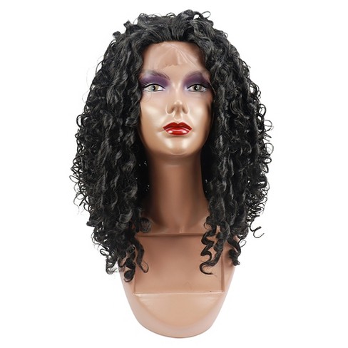 Unique Bargains Long Curly Wigs Lace Front Wigs Costume Wig With