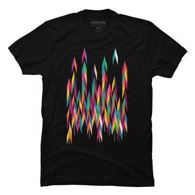 Men's Design By Humans Abstract Color Rainbow Tree Forest By Kakel T-Shirt