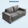 70" Chenille Loveseat Sofa with USB Charging – Modern Sectional w/Storage Pockets & Removable Cover for Living Room, Apartment - 3 of 4