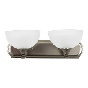 Yosemite Home Decor Glacier Point Bathroom Vanity Light with Ivory Cloud Shades, 2-Light, Satin Nickel - 1 of 4