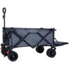 RISOKEYS Collapsible Utility Wagon,with 30% Expandable Tailgate,All-Terrain Beach Wheels,Adjustable Handle for Beach,Camping, Gardening,Outdoor - 2 of 4