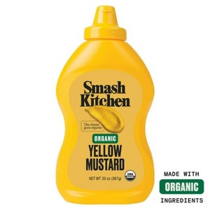 Smash Kitchen Organic Yellow Mustard, 20 oz Bottle, Pack of 4 - 1 of 3