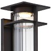 Minka Lavery Modern Outdoor Wall Light Fixture Oil Rubbed Bronze LED 21" Clear Ribbed Glass Shade for Post Exterior Porch Patio - 2 of 2