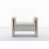 NicBex Bench Shoe Bench Makeup Bench Velvet Fabric Accent Stools for Bedroom and Entryway, White - 3 of 4