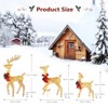 Angel Sar 3-Piece Golden Elk Family Lighted Decoration Set, Iron Frame Cotton Thread Christmas Yard Decor with LED Lights for Courtyard, Garden - 3 of 4