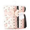 Hudson Baby Infant Girl Cotton Flannel Burp Cloths Bundle, Neutral Pink Floral, One Size - 2 of 4