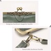 Generic Women Vintage Small Retro Handbags Kiss Lock Crossbody Purse Frosted Leather - 4 of 4
