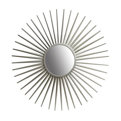 36" Sunray Wall Accent Mirror Silver - Patton Wall Decor