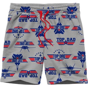 Men's Top Dad Lounge Pajama Shorts - Red/Light Gray - 1 of 3