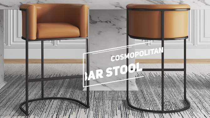 Cosmopolitan Upholstered Metal Barstool - Manhattan Comfort, 2 of 8, play video