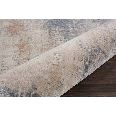 Handmade Beige/Grey Abstract Cotton Runner Rug