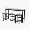 4pcs/set Kitchen Dining Table And Chairsset 3pcs Chairs With 1pc Well-crafted Table For Home, Kitchen Dining Room - 3 of 3