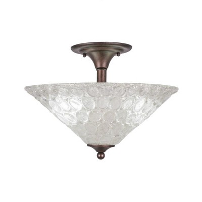 Toltec Lighting Any 2 - Light Flush Mount in  Bronze with 16" Italian Bubble Shade