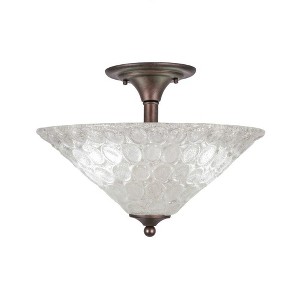Toltec Lighting Any 2 - Light Flush Mount in  Bronze with 16" Italian Bubble Shade - 1 of 1