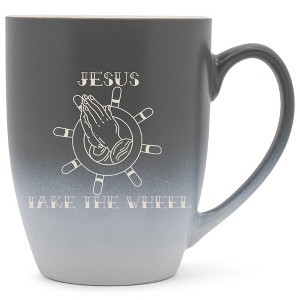 100 North Nautical Praying Hands 10 Ounce Gray and White Two Toned Ombre, Comfortably Fits Your Hands, Ceramic Tea Coffee Cup Mug, Jesus Take The - 1 of 1