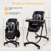 Infans Baby High Chair w/ Wheel Folding Baby Dining Chair Adjustable Height & Recline - 2 of 4