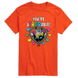 Men's - Marvel - Thor Valentine You're Athorable Short Sleeve Graphic T-Shirt - 1 of 4