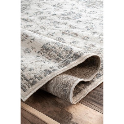 Clarissa Gray and Beige Rectangular Synthetic Oriental Rug