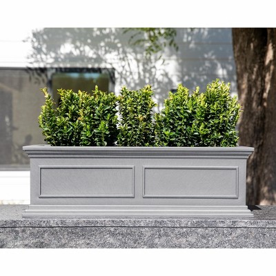 Gray 36" Recycled Plastic Outdoor/Indoor Window Box Planter Set