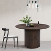 Dwen 46'' KD Manufactured Wood Foild with Grain Paper Round Top Pedestal Dining Table-Maison Boucle - 2 of 4