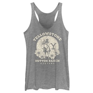 Women's Yellowstone John Dutton Ranch Montana Racerback Tank Top - 1 of 4