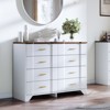 Farmhouse Drawers Dresser for Bedroom, Wood Curved Wide Chest of Drawers - 2 of 4