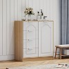KTMBDW Wooden Floor Cabinet,Storage Organizer with 4 Drawers and 1 Cupboard,Freestanding Entryway Storage Table,Bathroom Furniture Home Decor,White - 2 of 4