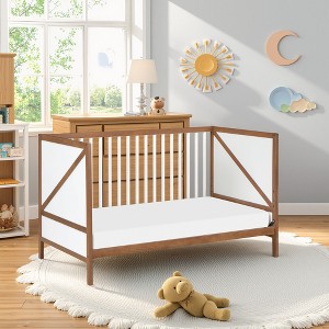 VYNXARIA 3-in-1 Crib in Walnut/White - 1 of 4
