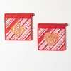 9.5"H Sullivans Christmas Gingerbread Potholders Set of 2, Red-White, Indoor Christmas Decor - 4 of 4