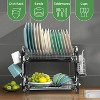 LunaLulinlk 2 Tier Dish Drainer Drying Rack Large Capacity Kitchen Storage Stainless Steel Holder,Washing Organizer - 4 of 4