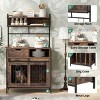 Dog Crate Kitchen Hutch with Power Outlets, USB Ports & Storage, 31.5"W Rustic Cabinet for Small Medium Dogs-3irtyhousy - 2 of 4
