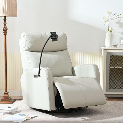 Kumasinova Rocking Recliner Chair,270/360°Swivel Nursery Chair with USB Ports,Phone Stand,Extandable Footrest&Side Pockets,330lbs Max