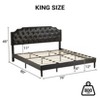 King Size PU Leather Upholstered Platform Bed Frame with Headboard, Modern Sturdy Mattress Foundation for Bedroom - 2 of 4