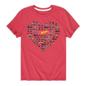 Boys' - Hot Wheels - Valentine's Hot Wheels Heart Short Sleeve Graphic T-Shirt - 1 of 4