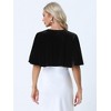 Allegra K Women's Velvet Cardigan Cocktail Party Bell Sleeve Open Front Cropped Shrug Bolero - 3 of 4
