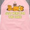Girls' - Garfield - Just Here For Cake Shirt Tail Raglan Graphic T-shirt - 2 of 4