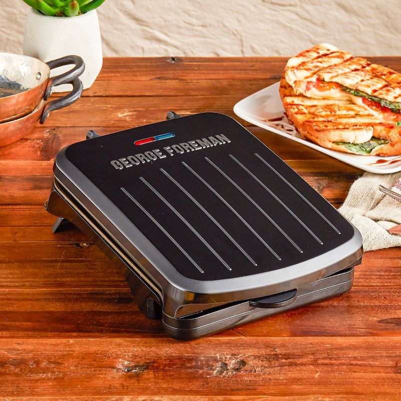 George Foreman 2 Serving Classic Plate Electric Grill &#38; Panini Press - Black - GRS040BZ, 5 of 11