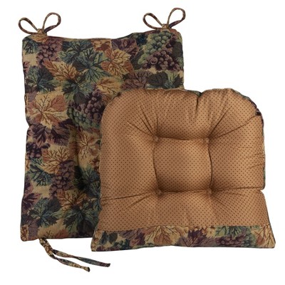 Cabernet Patterned Cotton and Polyester Rocking Chair Cushion Set