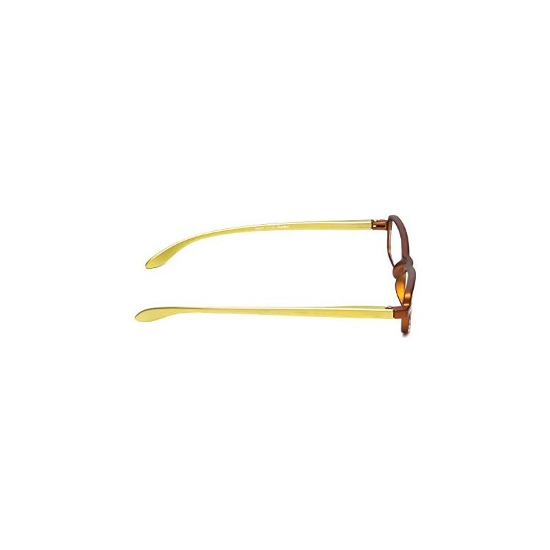 Calabria 837 Metallic Reading Glasses|Womens|Hard Case|Crystal Accents|Vibrant|Spring Hinged|18 Power Options|Mahogany Bronze/Golden Yellow|+1.50, 3 of 8