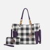 MKF Collection Bonita Checker Tote & Wallet Set Stylish Vegan Leather Bag by Mia K - 2 of 4