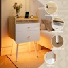 Pinmoco LED Nightstand with Two Drawers, End Table Bedside Table with Charging Station for Bedroom - 3 of 4