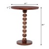 Lyngins Solid Mango Wood End Table with Circular Top, Fully Assembled Side Table for Living Room, Nightstand, Small Table with Natural Wood Grain - 3 of 4