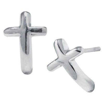 Sterling Silver Cross Stud Earrings