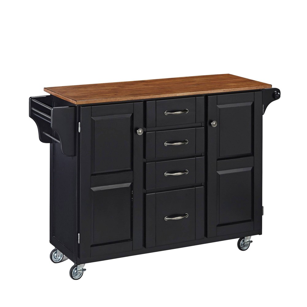 Home Styles Create-a-Cart in Black Finish with Oak Top - 9100-1046G