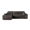 XIZZI No Assembly Sectional Sofa Set w/ Chaise - Plush/Corduroy Fabric, High-Resilience Foam, Beige/Black/Gray - Ships Compressed & Ready to Use - 2 of 4