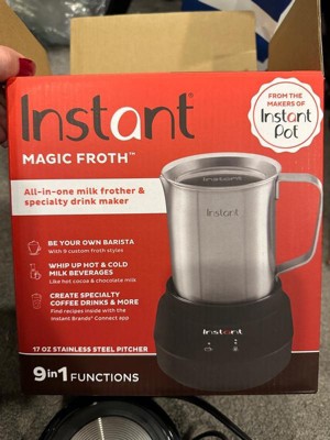 Instant 4-in-1 Milk Frother + Steamer - Black : Target