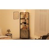 70.9" Tall Corner Shelf Cabinet – 5-Tier Farmhouse Industrial Bookcase with Storage for Living Room - 2 of 4
