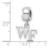 Black Bow Jewelry Sterling Silver Wake Forest Demon Deacons NCAA Bead Charm - 4 of 4